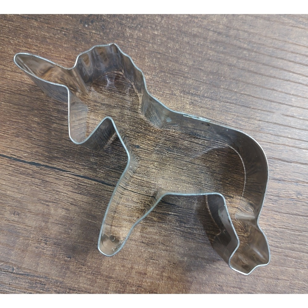 Metal Cookie Cutter Unicorn Vtg B3